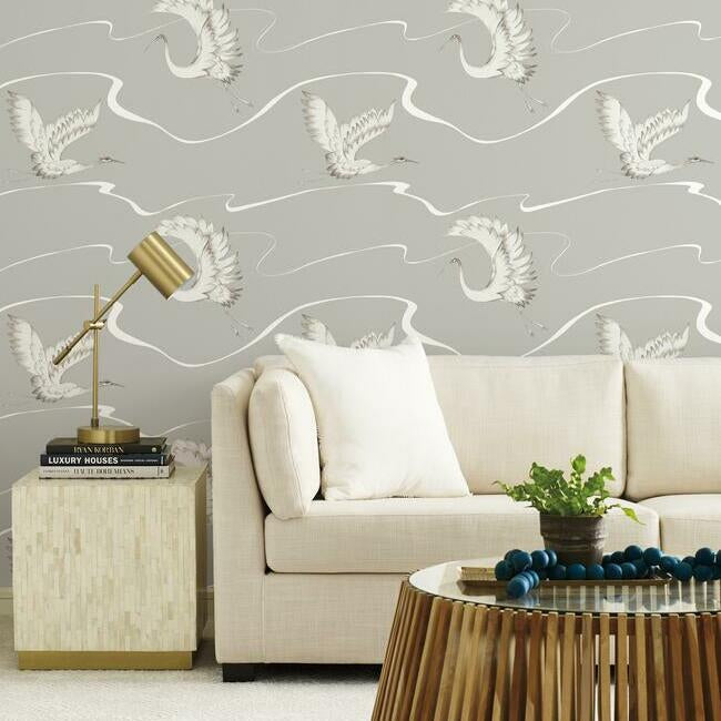 Tapet Soaring Cranes, taupe, York Wallcoverings, 5.6mp / rola